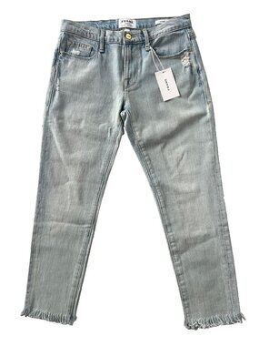 Frame Denim Jeans Le Garcon Micro Shredded Raw Hem Jimi ( 27 )